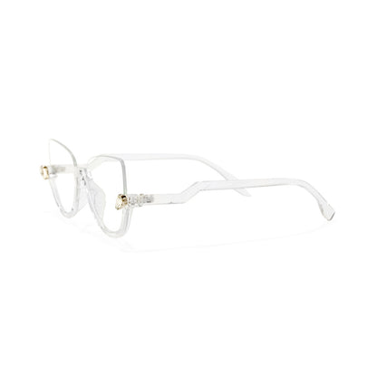 Clove TR90 Black Cat Eye Half-Rim Glasses With Prescription Lenses
