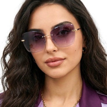 Paula Lightweight Rimless Cat Eye Sunglasses In Multiple Colors