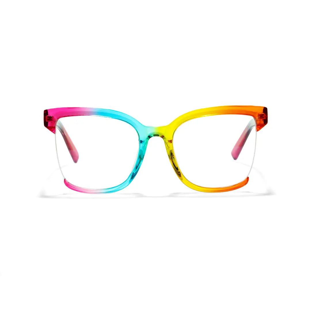 Cery Tortoise Cat Eye Half-Rim Glasses TR90 Square Prescription Eyewear