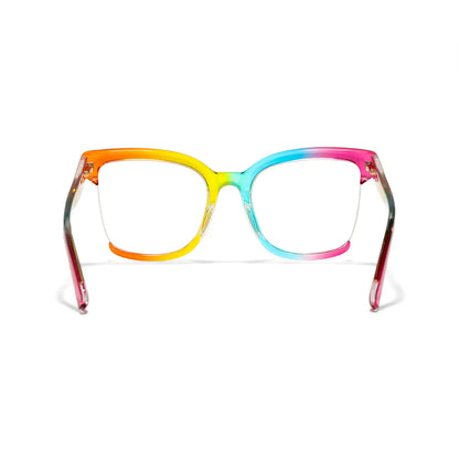 Cery Tortoise Cat Eye Half-Rim Glasses TR90 Square Prescription Eyewear