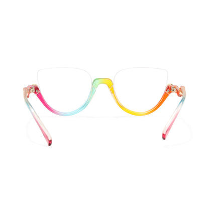 Clove TR90 Black Cat Eye Half-Rim Glasses With Prescription Lenses