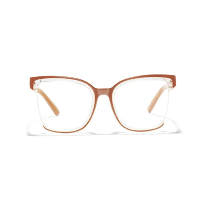 Cery Tortoise Cat Eye Half-Rim Glasses TR90 Square Prescription Eyewear