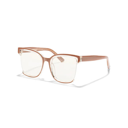 Cery Tortoise Cat Eye Half-Rim Glasses TR90 Square Prescription Eyewear