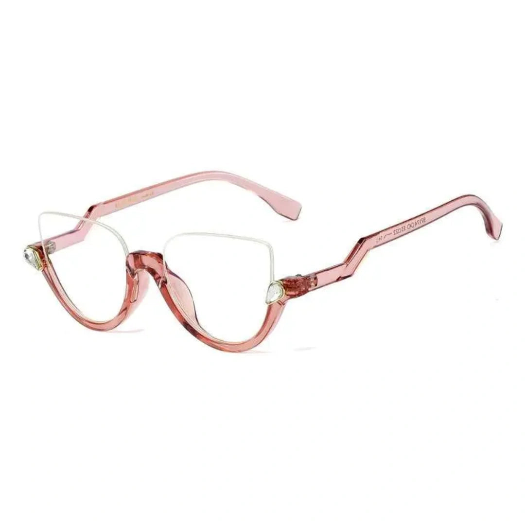 Clove TR90 Black Cat Eye Half-Rim Glasses With Prescription Lenses