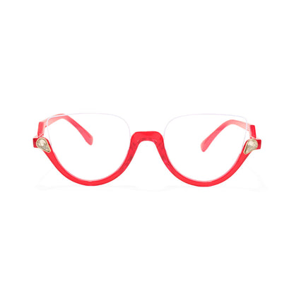 Clove TR90 Black Cat Eye Half-Rim Glasses With Prescription Lenses