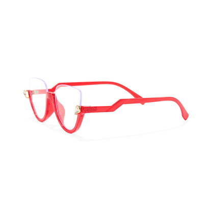 Clove TR90 Black Cat Eye Half-Rim Glasses With Prescription Lenses
