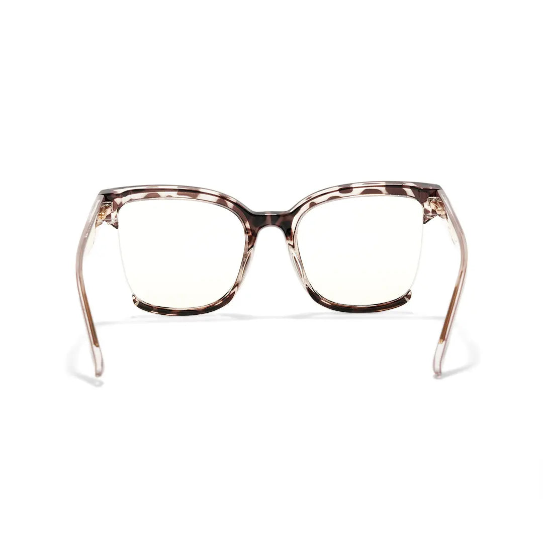 Cery Tortoise Cat Eye Half-Rim Glasses TR90 Square Prescription Eyewear