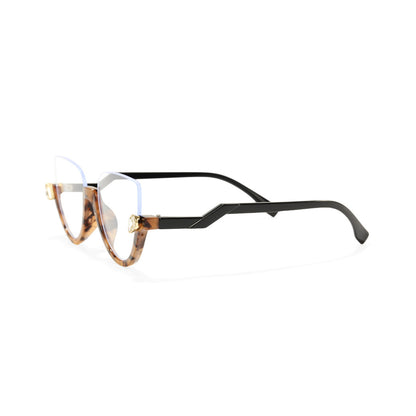 Clove TR90 Black Cat Eye Half-Rim Glasses With Prescription Lenses