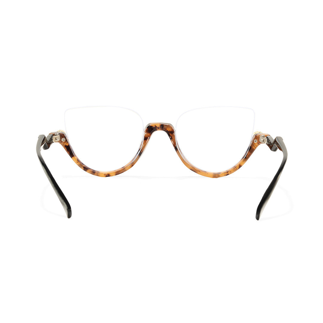 Clove TR90 Black Cat Eye Half-Rim Glasses With Prescription Lenses
