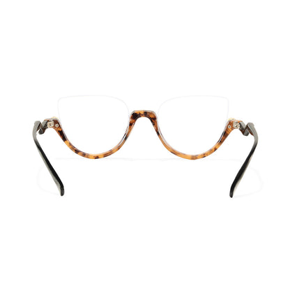Clove TR90 Black Cat Eye Half-Rim Glasses With Prescription Lenses