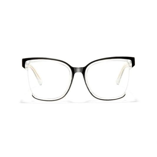 Cery Tortoise Cat Eye Half-Rim Glasses TR90 Square Prescription Eyewear