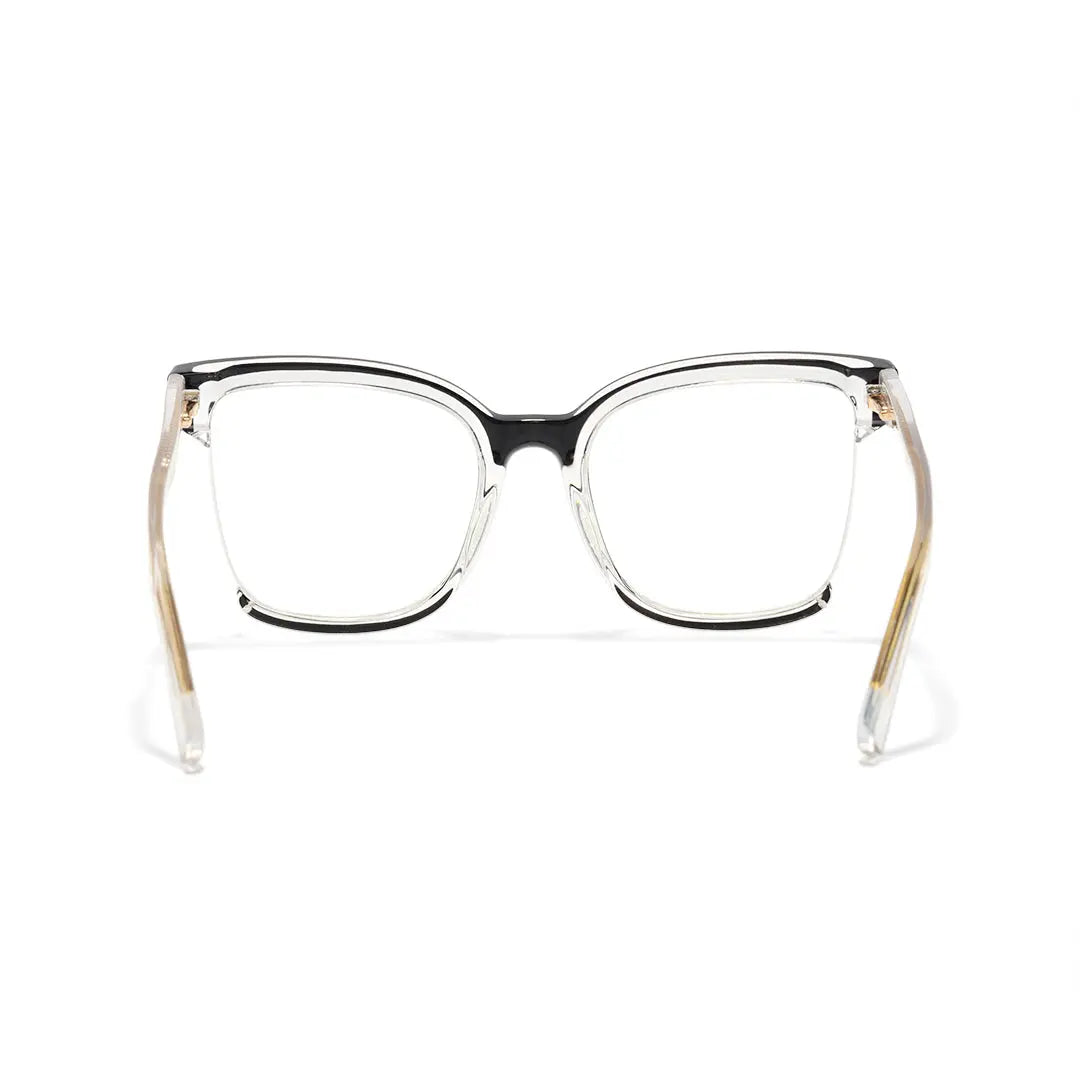 Cery Tortoise Cat Eye Half-Rim Glasses TR90 Square Prescription Eyewear