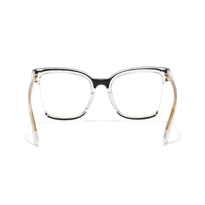 Cery Tortoise Cat Eye Half-Rim Glasses TR90 Square Prescription Eyewear