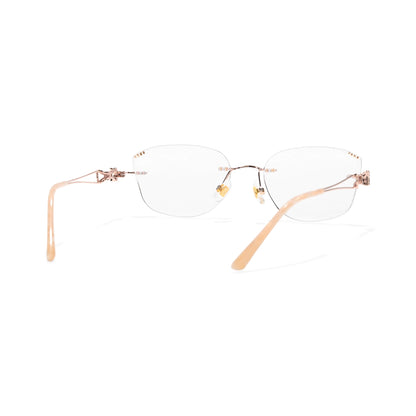 Opal Asymmetrical Cat Eye Rimless Prescription Glasses for Women With Rhinestones