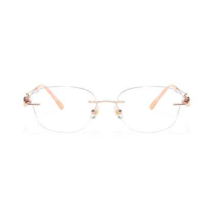 Opal Asymmetrical Cat Eye Rimless Prescription Glasses for Women With Rhinestones
