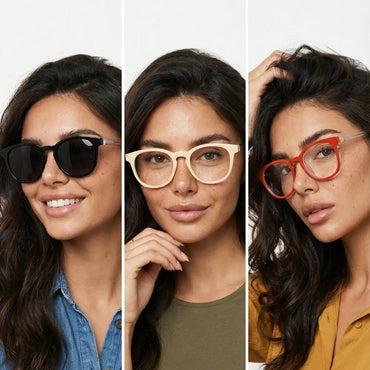 Elara Round Magnetic Eyeglasses with Colorful Toppers