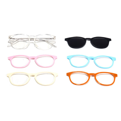 Elara Round Magnetic Eyeglasses with Colorful Toppers