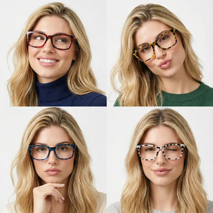 Elisha Rectangle Magnetic Prescription Glasses with 5 Toppers