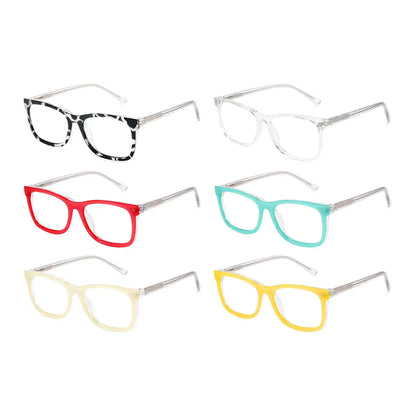 Elisha Rectangle Magnetic Prescription Glasses with 5 Toppers