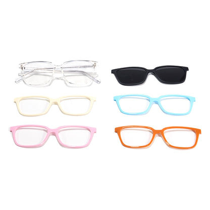 Elowen Rectangle Magnetic Prescription Glasses with 5 Toppers