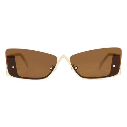 Bedia Half Rimless Sunglasses Geometric Polarized UV400 Protection