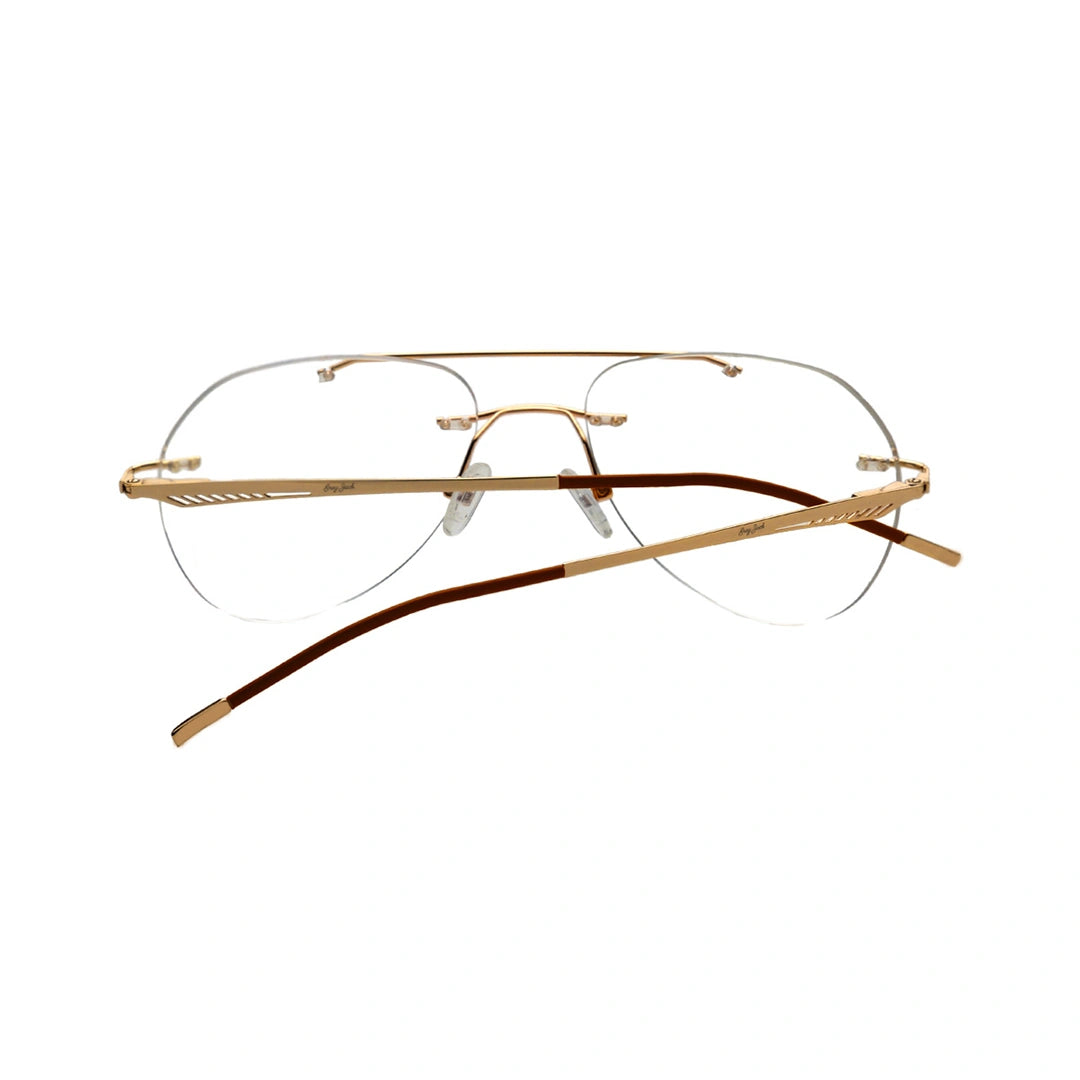 Niko Lightweight Gold Aviator Rimless Glasses with Flexible Spring Hinges