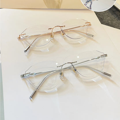 Solstice Geometric Polygon Rimless Glasses With Twisted Metal Temples For Women