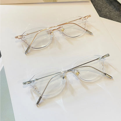Solstice Geometric Polygon Rimless Glasses With Twisted Metal Temples For Women