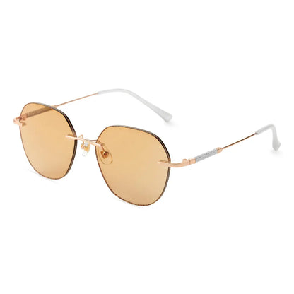 Bagle Geometric Rimless Glasses Gold Prescription Eyeglasses For Women