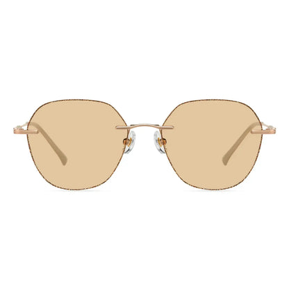 Bagle Geometric Rimless Glasses Gold Prescription Eyeglasses For Women