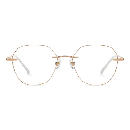 Bagle Geometric Rimless Glasses Gold Prescription Eyeglasses For Women