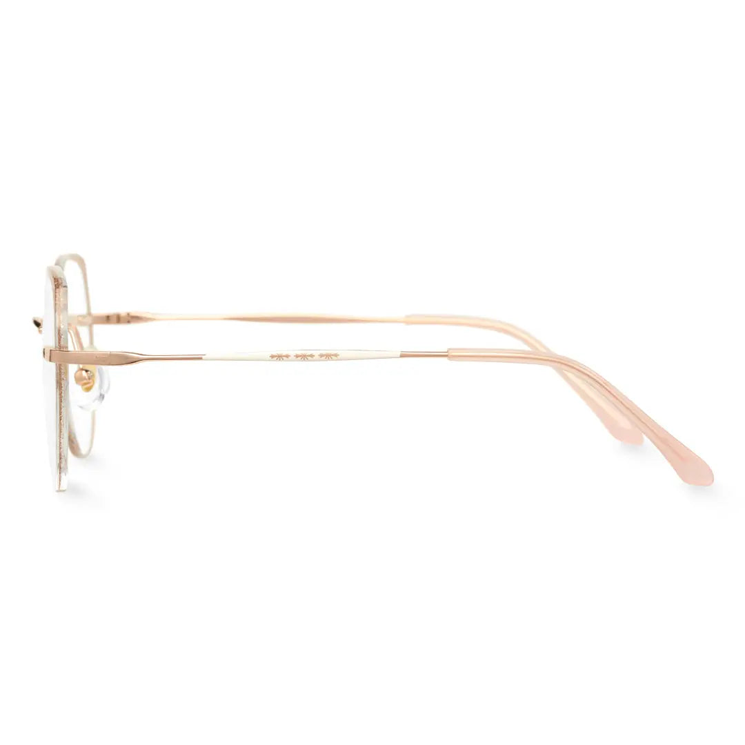 Haria Gold Rimless Eyeglasses Geometric Lightweight Glasses For Women