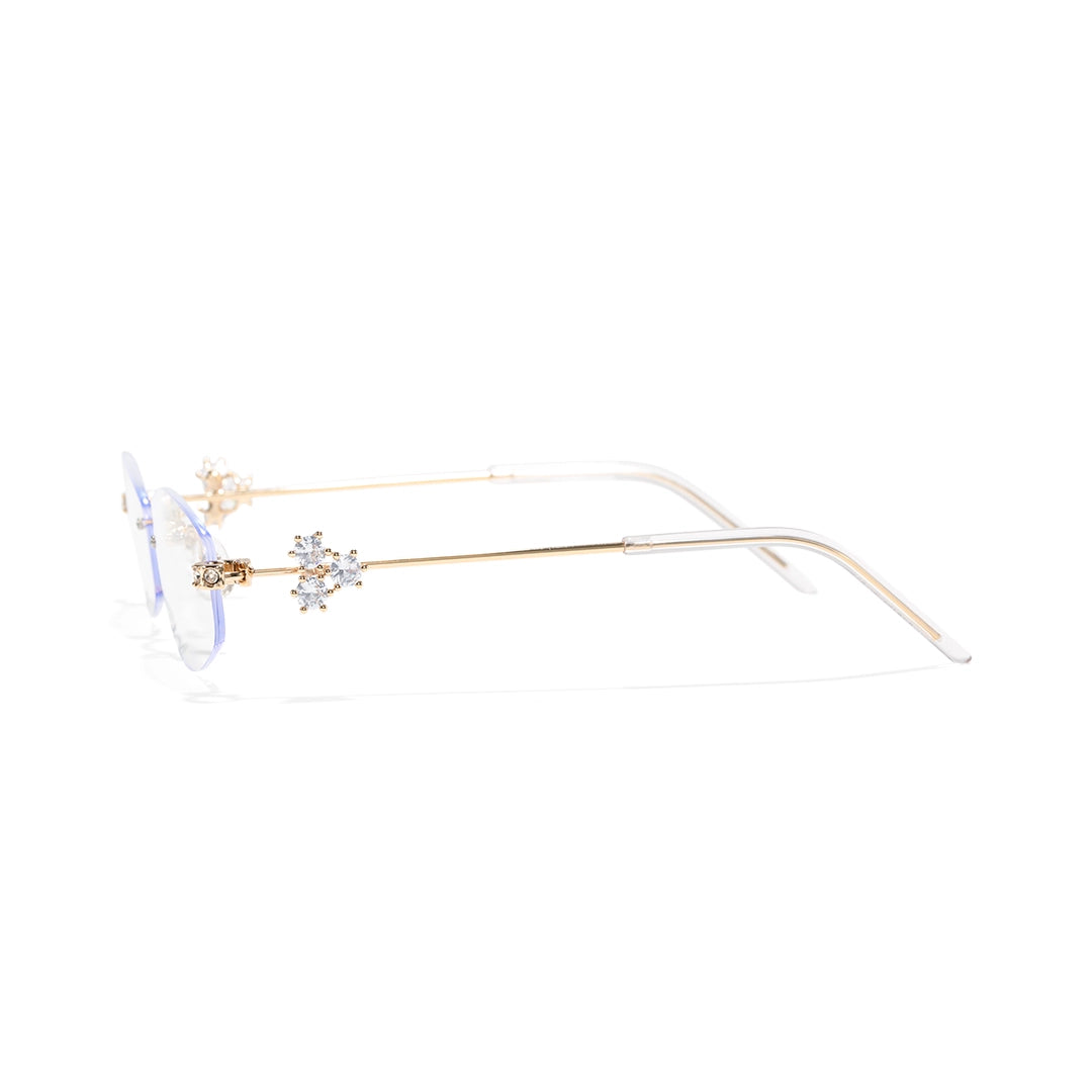 Spotlight Stylish Silver Rimless Eyeglasses With Rhinestone Accents