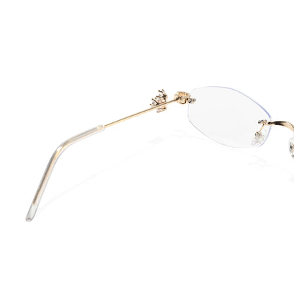 Spotlight Stylish Silver Rimless Eyeglasses With Rhinestone Accents