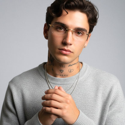 Sylus Gold Rectangle Metal Frames For Women's Eyeglasses