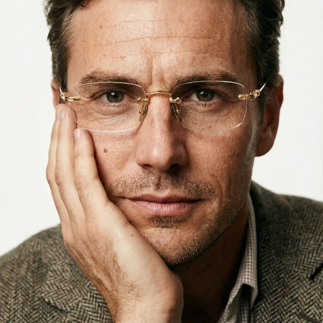 Sylus Gold Rectangle Metal Frames For Women's Eyeglasses