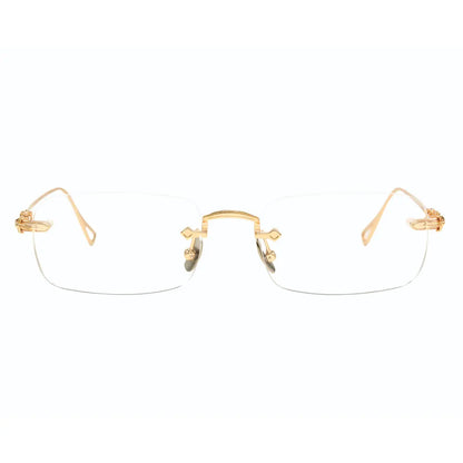 Sylus Gold Rectangle Metal Frames For Women's Eyeglasses
