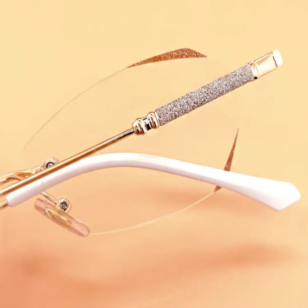 Jala Chic Geometric Oval Rimless Metal Eyeglasses