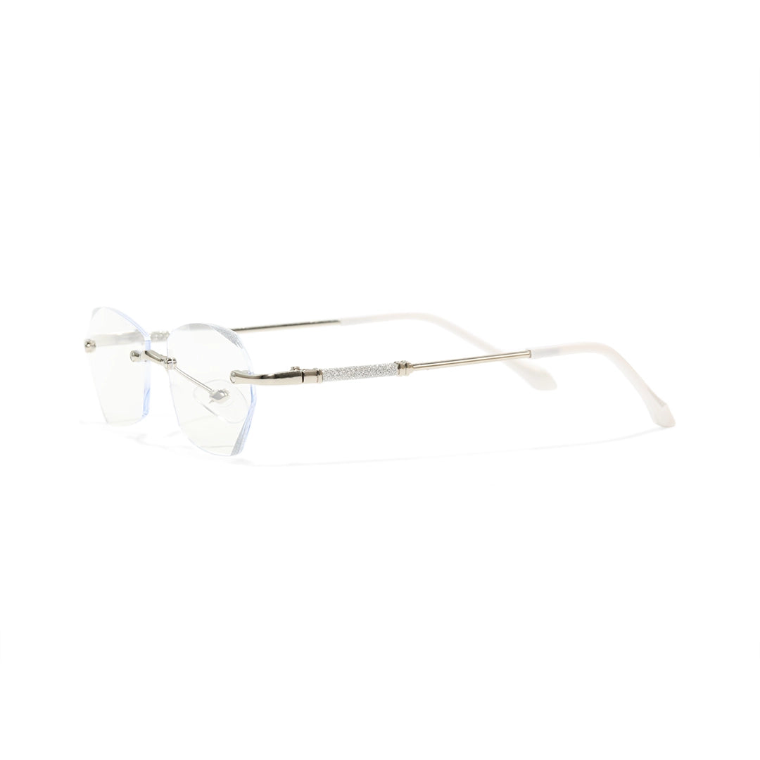 Jala Chic Geometric Oval Rimless Metal Eyeglasses