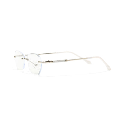 Jala Chic Geometric Oval Rimless Metal Eyeglasses