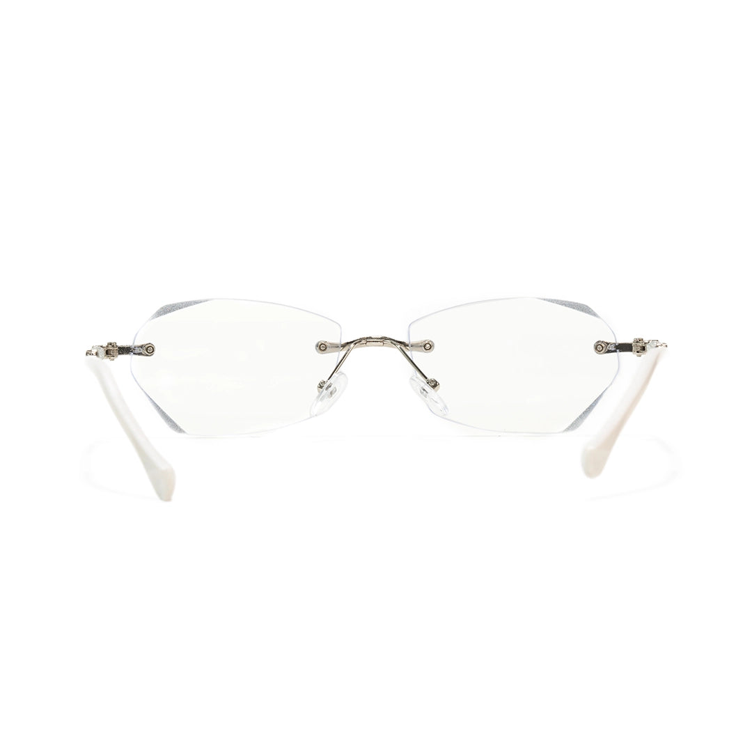 Jala Chic Geometric Oval Rimless Metal Eyeglasses