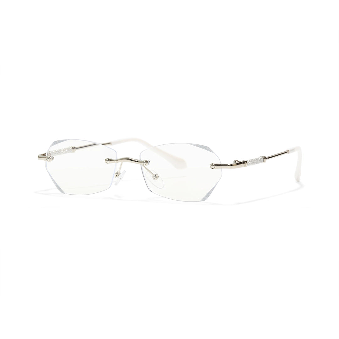 Jala Chic Geometric Oval Rimless Metal Eyeglasses