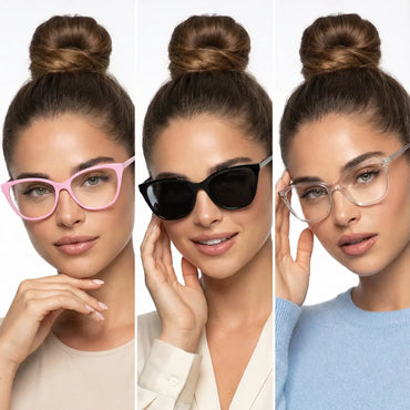 Marisol Cat Eye Magnetic Prescription Glasses with 5 Toppers