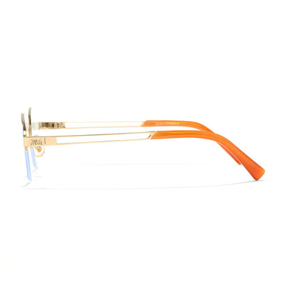 Vivacity Black Oval Titanium Women's Half-Rim Eyeglasses