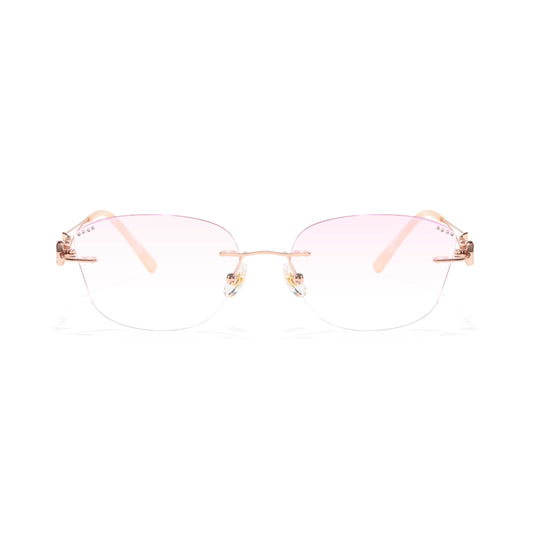 Opal Asymmetrical Cat Eye Rimless Prescription Glasses for Women With Rhinestones