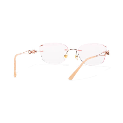 Opal Asymmetrical Cat Eye Rimless Prescription Glasses for Women With Rhinestones