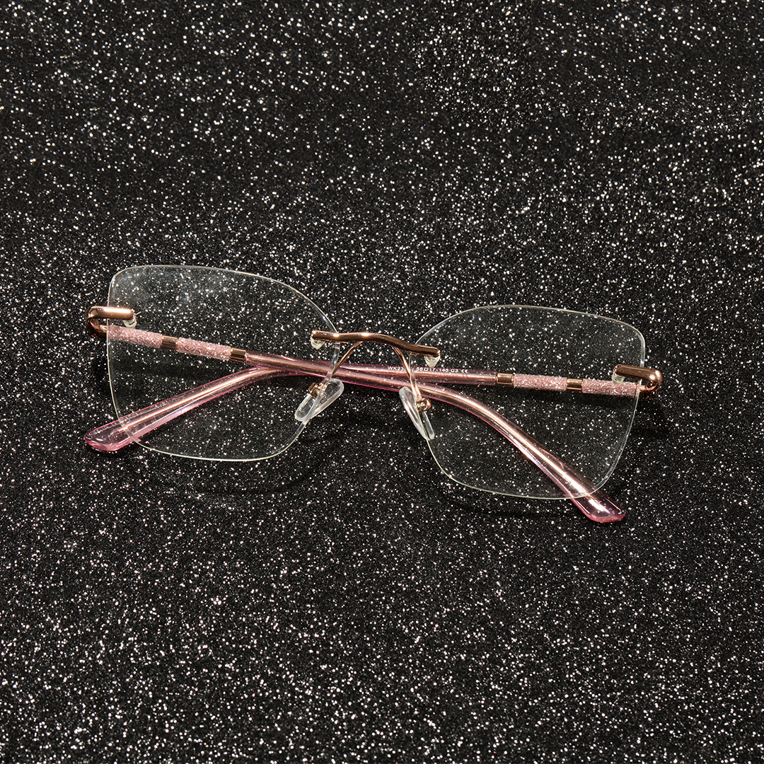 Eileen Glitter Cat Eye Rimless Glasses Women Fashion Eyewear