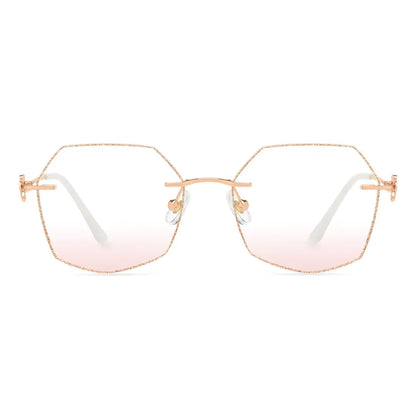 Blaine Lightweight Stylish Frame Geometric Rimless Glasses