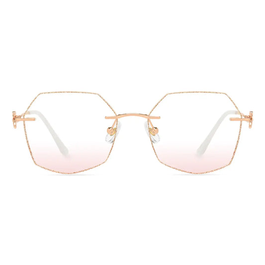 Blaine Lightweight Stylish Frame Geometric Rimless Glasses