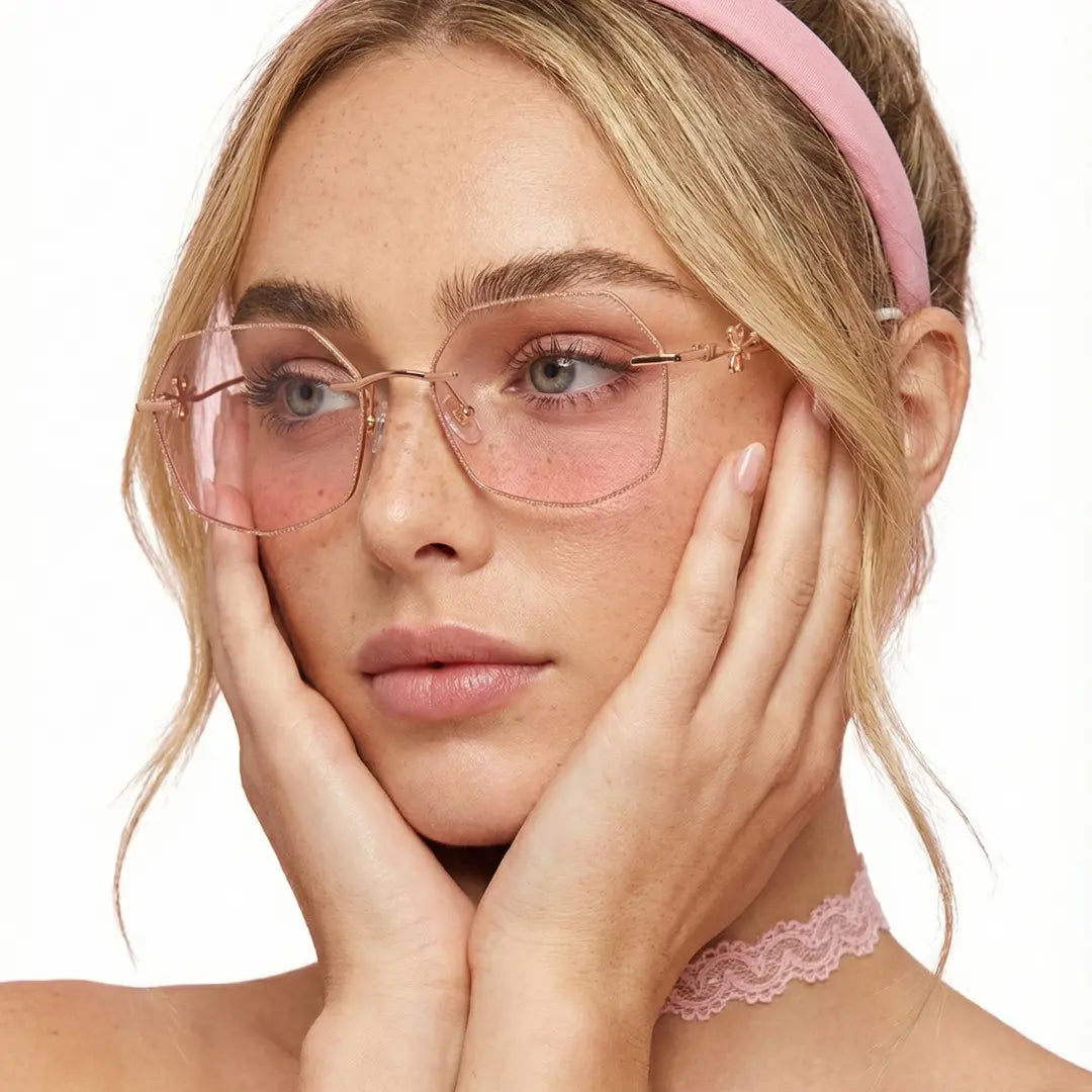 Blaine Lightweight Stylish Frame Geometric Rimless Glasses